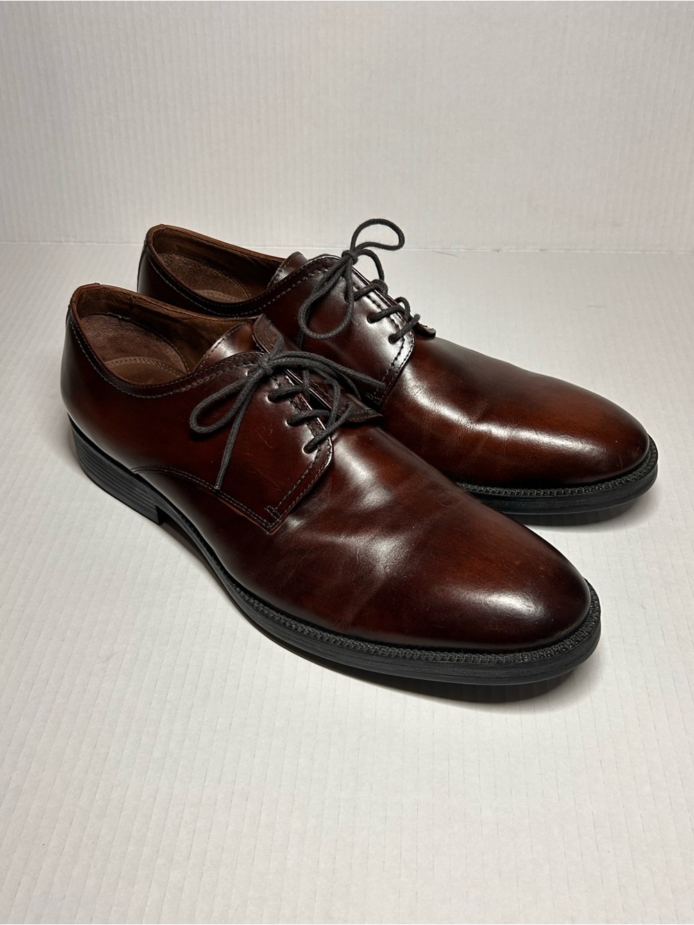 Men’s Belvedere Brown Leather Derby Dress Shoes Size 12